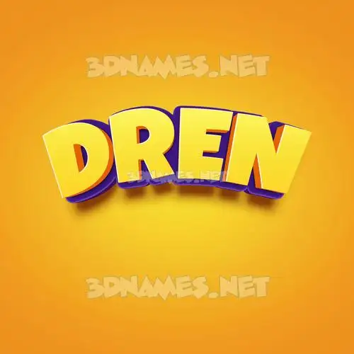 dren in Orange Toon style - 3D name wallpaper dren in Orange Toon style - 3D name wallpaper