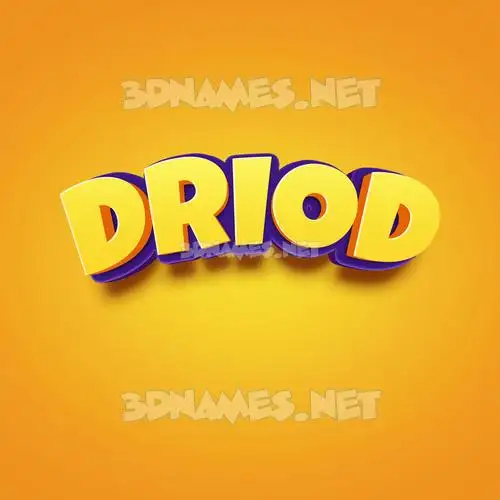 driod in Orange Toon style - 3D name wallpaper