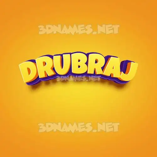 drubraj in Orange Toon style - 3D name wallpaper