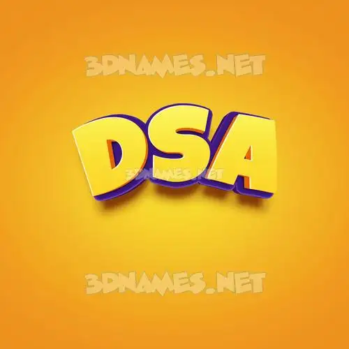 dsa in Orange Toon style - 3D name wallpaper