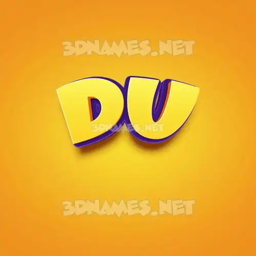 du in Orange Toon style - 3D name wallpaper
