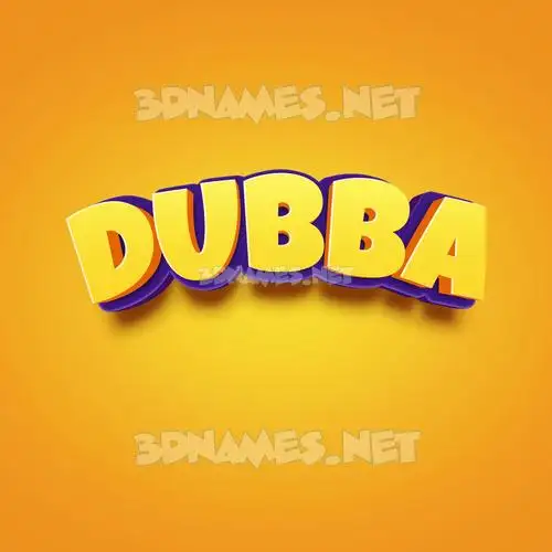 dubba in Orange Toon style - 3D name wallpaper dubba in Orange Toon style - 3D name wallpaper