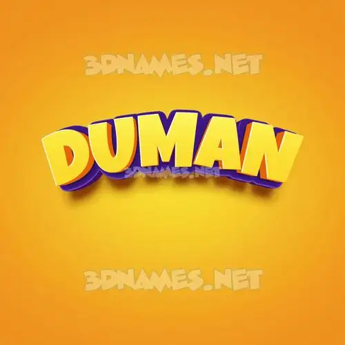 duman in Orange Toon style - 3D name wallpaper