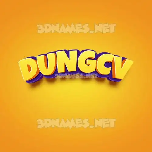 dungcv in Orange Toon style - 3D name wallpaper