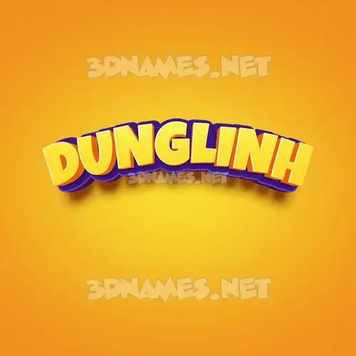 dunglinh in Orange Toon style - 3D name wallpaper