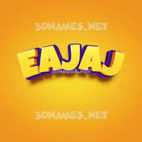 eajaj in Orange Toon style - 3D name wallpaper