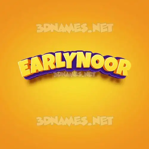 earlynoor in Orange Toon style - 3D name wallpaper earlynoor in Orange Toon style - 3D name wallpaper