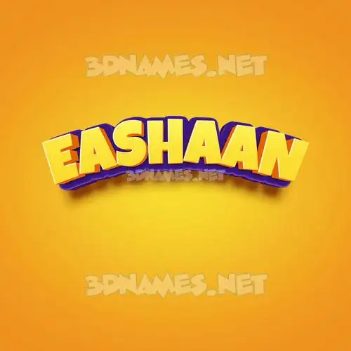 eashaan in Orange Toon style - 3D name wallpaper