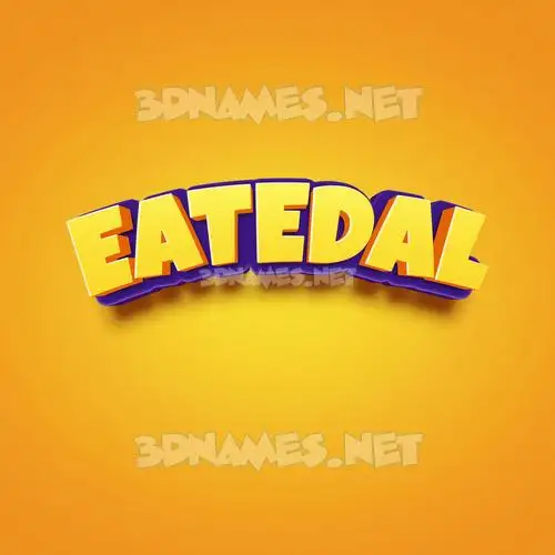 eatedal in Orange Toon style - 3D name wallpaper
