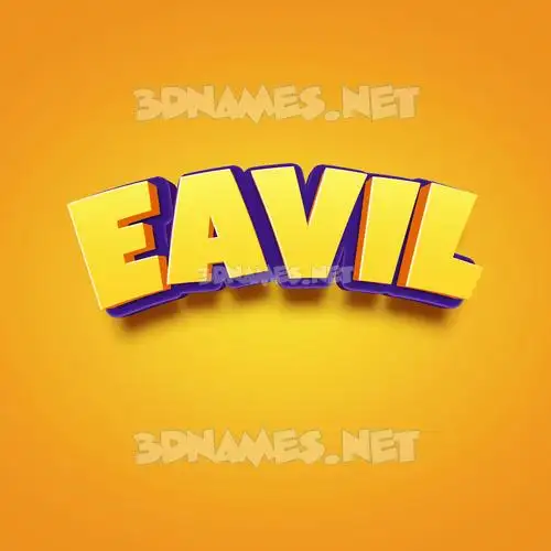 eavil in Orange Toon style - 3D name wallpaper eavil in Orange Toon style - 3D name wallpaper