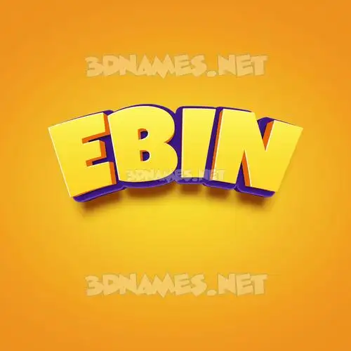 ebin in Orange Toon style - 3D name wallpaper