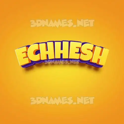 echhesh in Orange Toon style - 3D name wallpaper