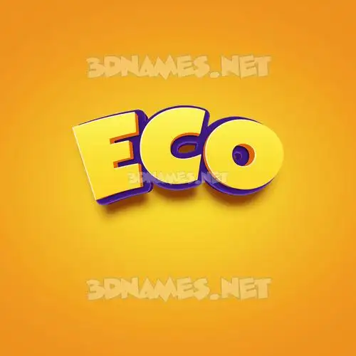 eco in Orange Toon style - 3D name wallpaper eco in Orange Toon style - 3D name wallpaper