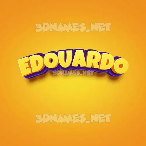 edouardo in Orange Toon style - 3D name wallpaper