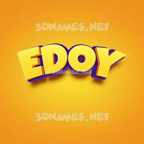edoy in Orange Toon style - 3D name wallpaper