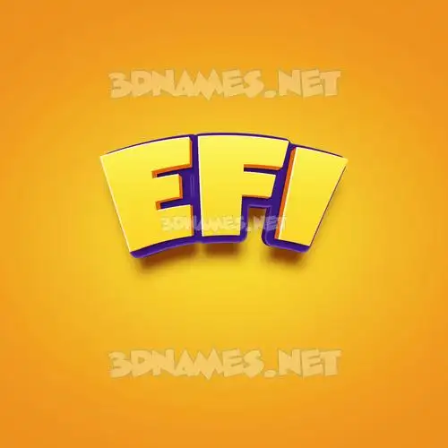 efi in Orange Toon style - 3D name wallpaper