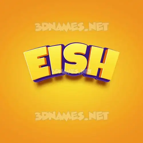eish in Orange Toon style - 3D name wallpaper