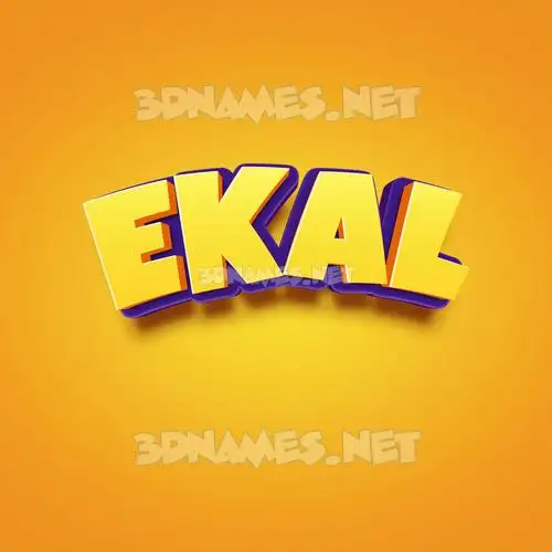 ekal in Orange Toon style - 3D name wallpaper