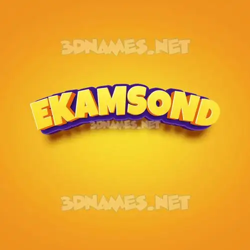 ekamsond in Orange Toon style - 3D name wallpaper