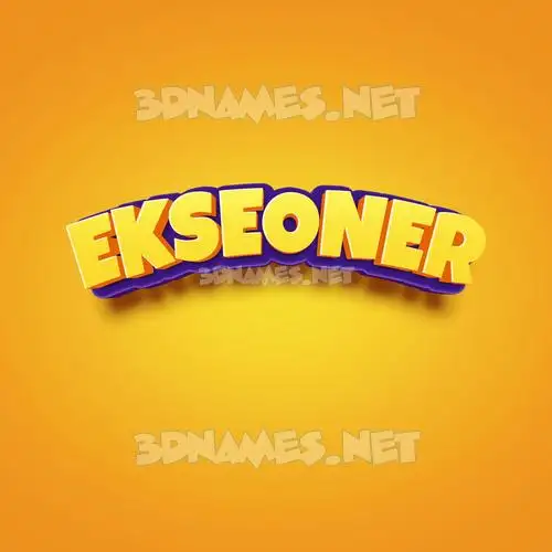 ekseoner in Orange Toon style - 3D name wallpaper