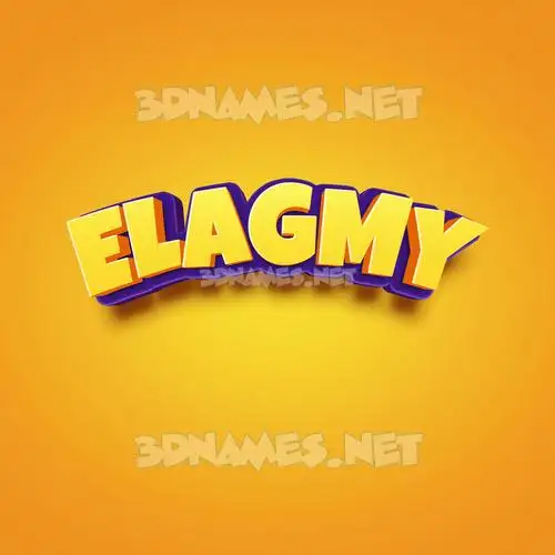 elagmy in Orange Toon style - 3D name wallpaper