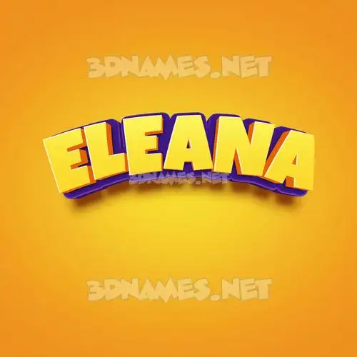 eleana in Orange Toon style - 3D name wallpaper