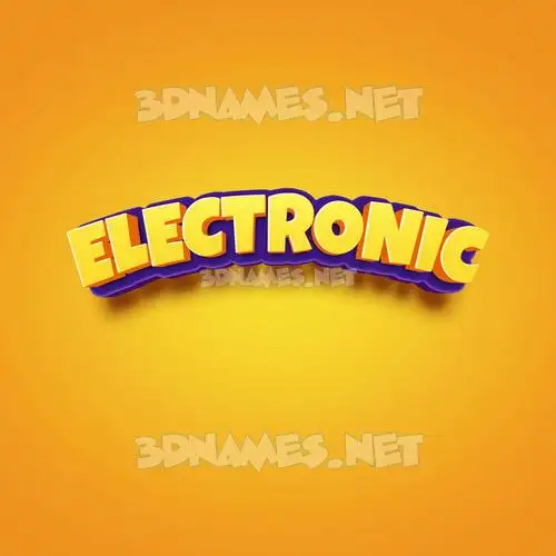 electronic in Orange Toon style - 3D name wallpaper electronic in Orange Toon style - 3D name wallpaper