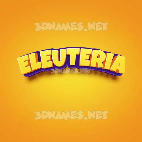 eleuteria in Orange Toon style - 3D name wallpaper