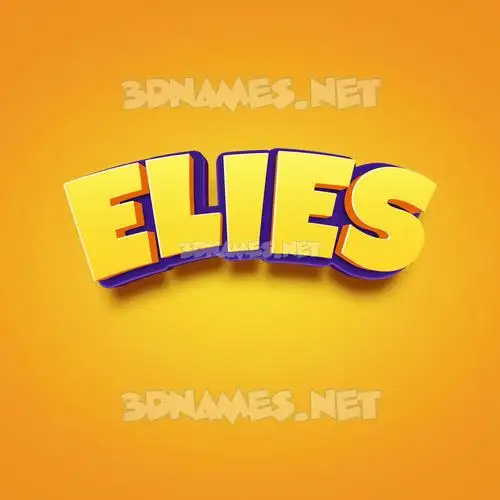 elies in Orange Toon style - 3D name wallpaper