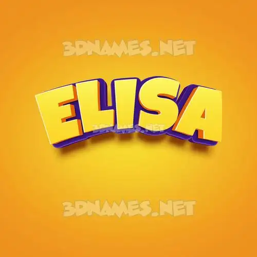 elisa in Orange Toon style - 3D name wallpaper