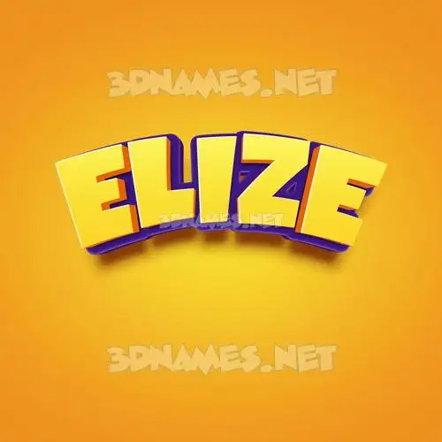 elize in Orange Toon style - 3D name wallpaper