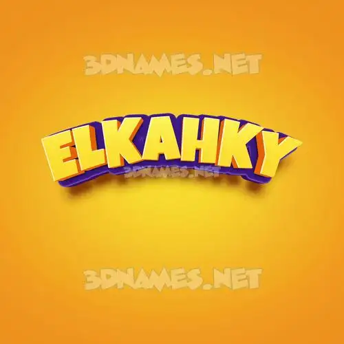 elkahky in Orange Toon style - 3D name wallpaper elkahky in Orange Toon style - 3D name wallpaper