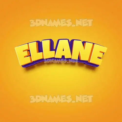 ellane in Orange Toon style - 3D name wallpaper