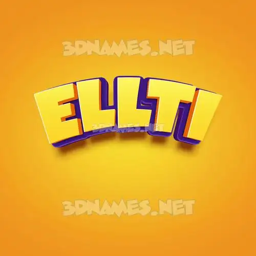 ellti in Orange Toon style - 3D name wallpaper