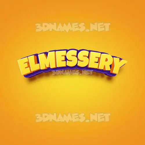 elmessery in Orange Toon style - 3D name wallpaper