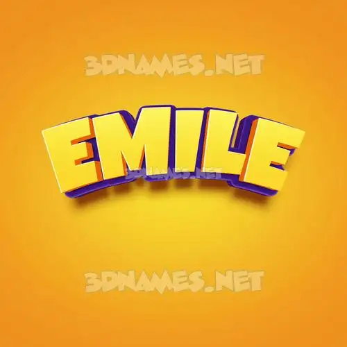 emile in Orange Toon style - 3D name wallpaper