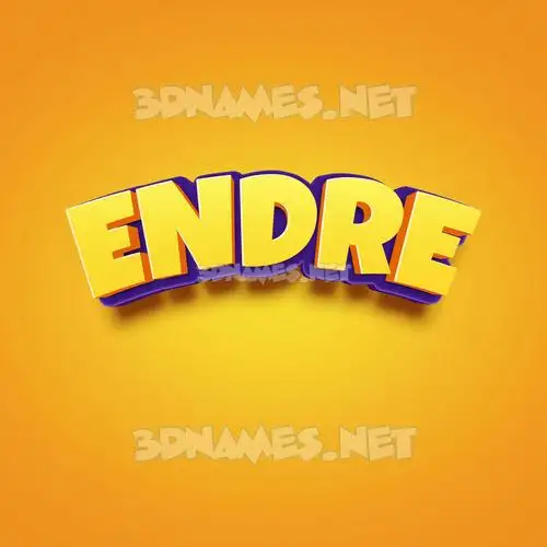 endre in Orange Toon style - 3D name wallpaper