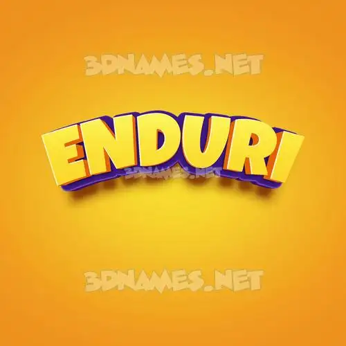 enduri in Orange Toon style - 3D name wallpaper