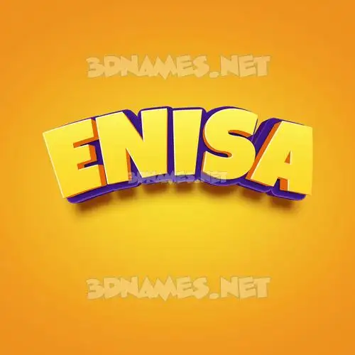 enisa in Orange Toon style - 3D name wallpaper