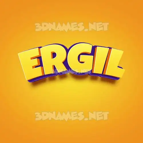 ergil in Orange Toon style - 3D name wallpaper