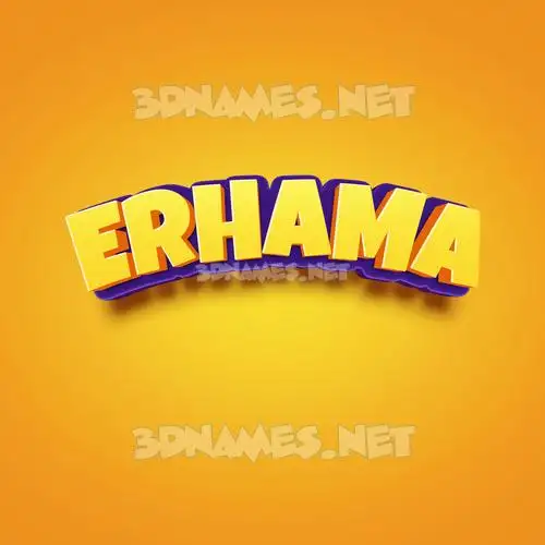 erhama in Orange Toon style - 3D name wallpaper