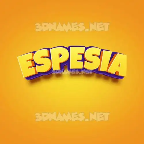 espesia in Orange Toon style - 3D name wallpaper