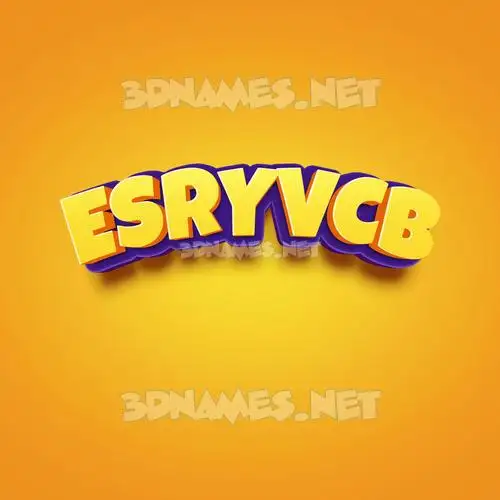 esryvcb in Orange Toon style - 3D name wallpaper
