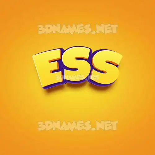 ess in Orange Toon style - 3D name wallpaper