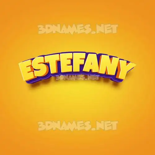 estefany in Orange Toon style - 3D name wallpaper