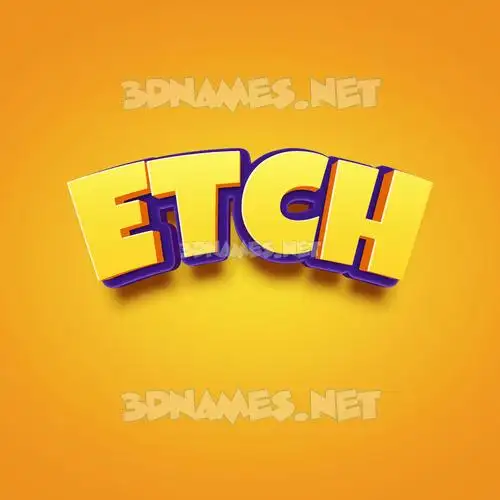 etch in Orange Toon style - 3D name wallpaper