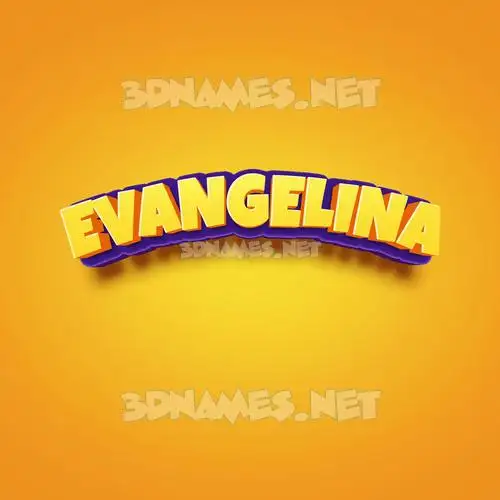 evangelina in Orange Toon style - 3D name wallpaper
