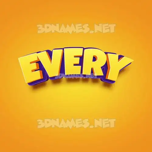 every in Orange Toon style - 3D name wallpaper every in Orange Toon style - 3D name wallpaper