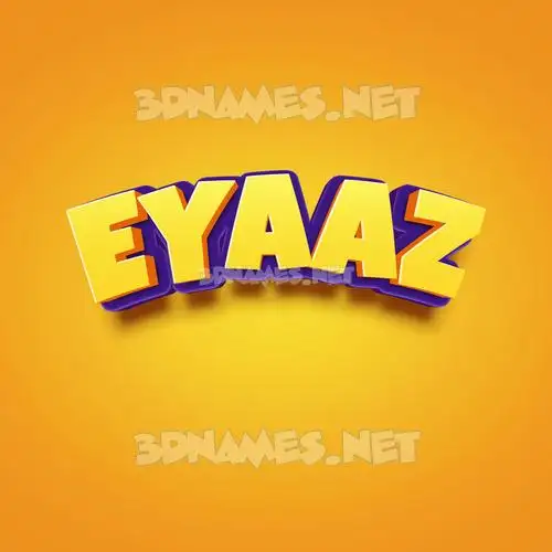 eyaaz in Orange Toon style - 3D name wallpaper