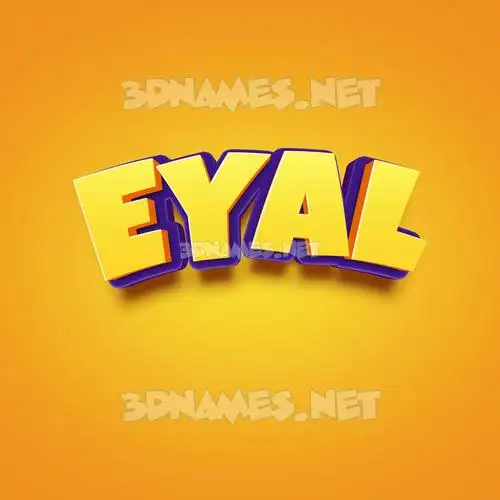 eyal in Orange Toon style - 3D name wallpaper